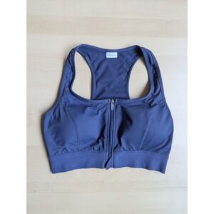 Fit For Amoena Women's Size M Front Zip Close Bra Medium Support Blue 44179